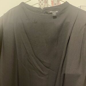 Express like new short sleeve draped front zip back midi dress xl